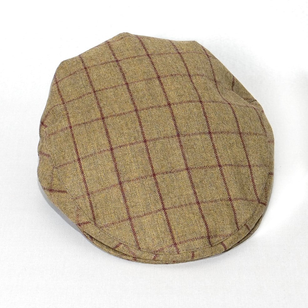 Brown checked flat cap